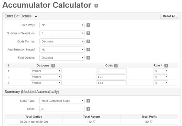 matched betting free calculator