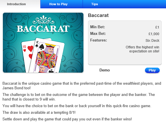 Baccarat Game Rule 