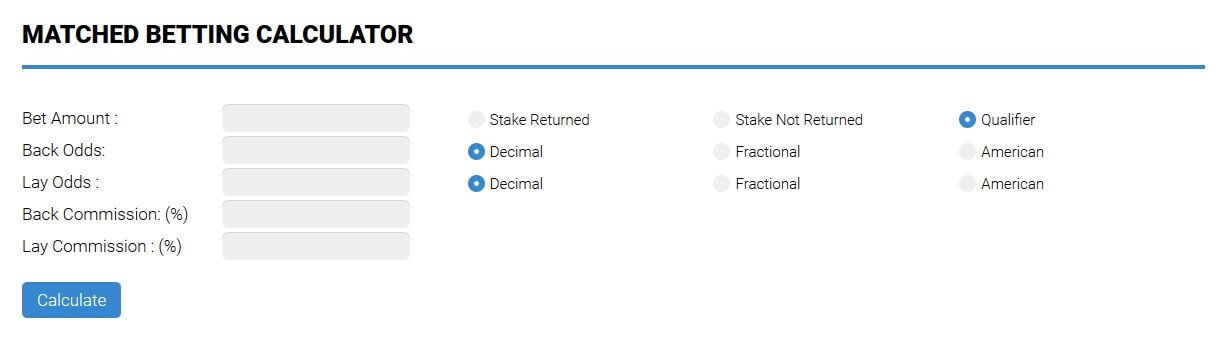 No Risk Matched Betting Calculator Bonus Bagging Free