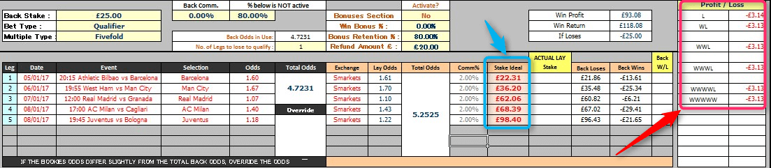 Coral ACCA Insurance Profit Calculation Table