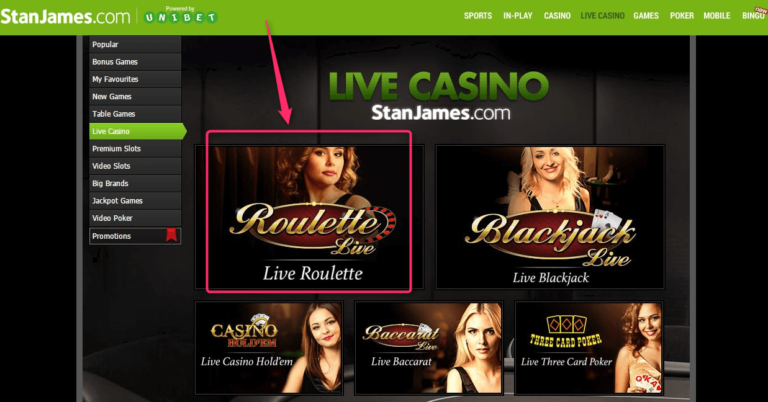 Betting Promotions StanJames Live Casino Introduction