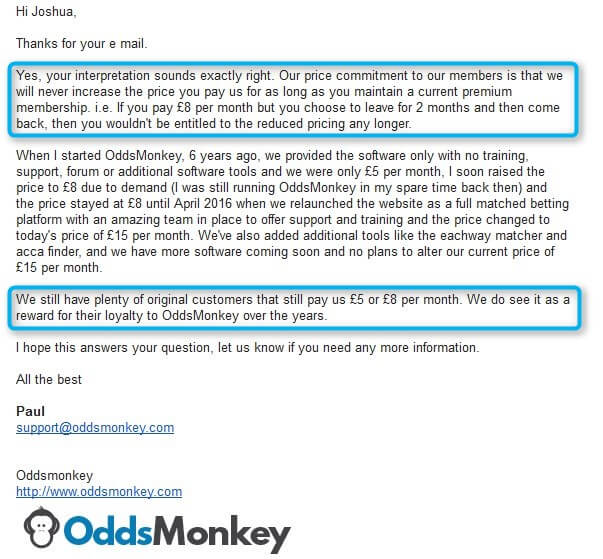 Oddsmonkey Review Price Commitment From Paul