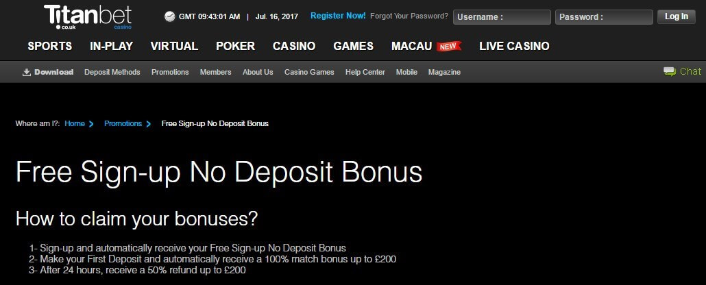 Profitable Casino Sign Up Methods Titan Bet No Deposit Bonus