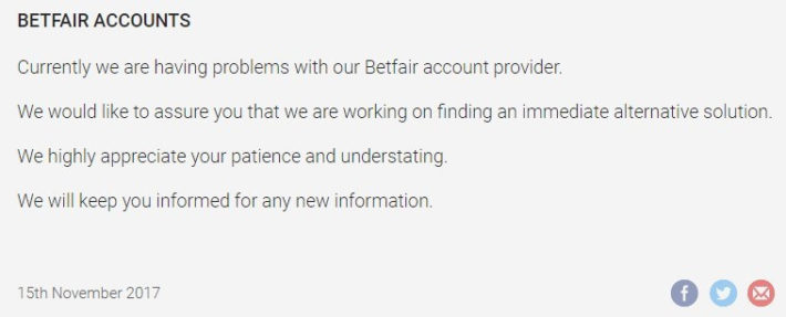 Bet Broker, PT Betfair Issue