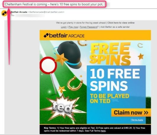 cheltenham betting, betfair arcade free spins
