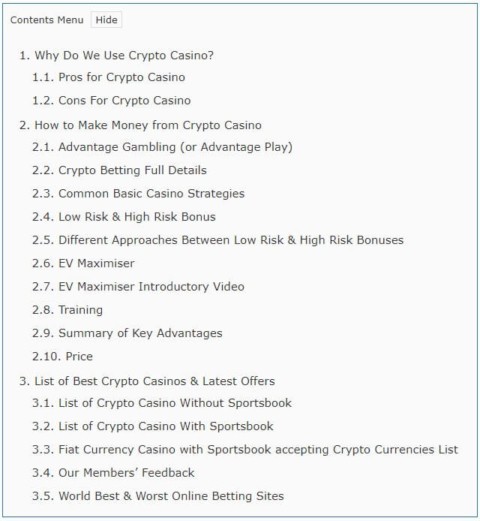 crypto casino article index