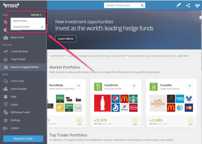 eToro Virtual
