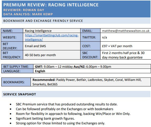 sbc racing intelligence betfair sp full report