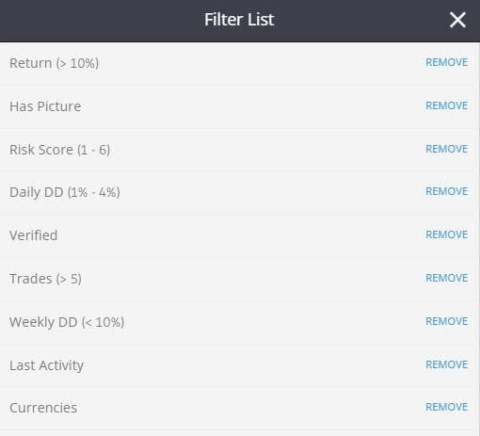 etoro trader filter list