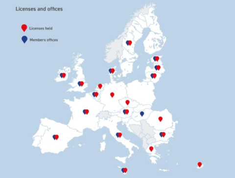 EGBA geographical coverage