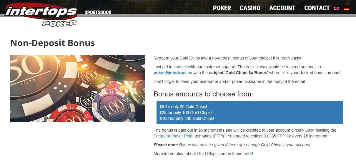 intertops poker no deposit bonus