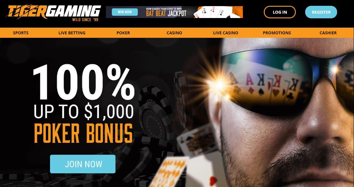 tiger gaming poker welcome bonus