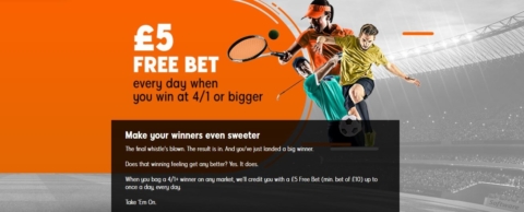 888sports GBP5 free bet every day