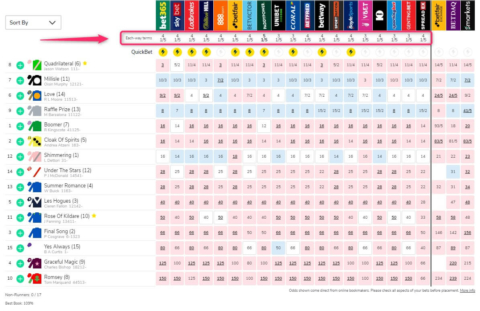 oddschecker extra place indication