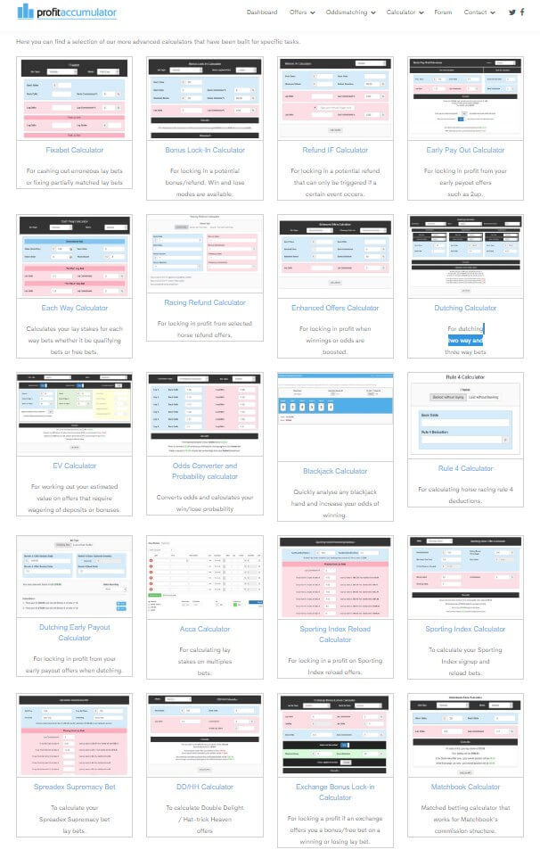 Outplayed (ex Profit Accumulator) calculators screenshot