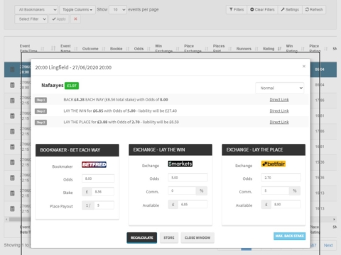 profit accumulator screenshot each way matcher