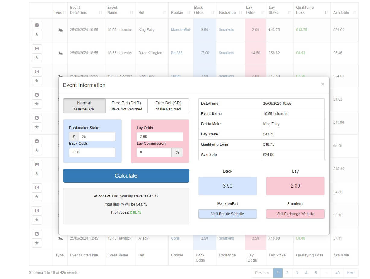 Outplayed (ex Profit Accumulator) screenshot match catcher horse racing