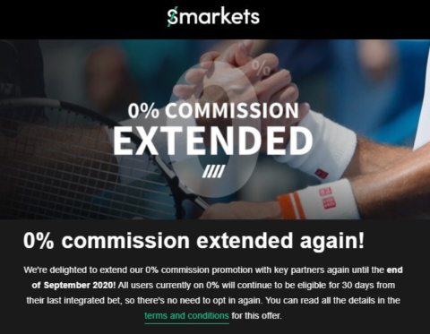 smarkets 0% commission extended to sept 2020