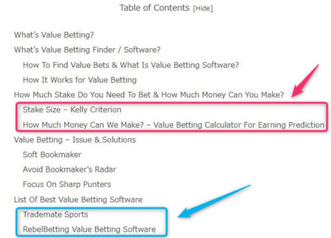 value betting guide contents