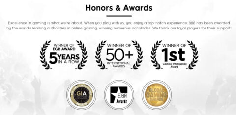 888 holdings awards received