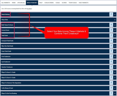 bet builder creative market combination