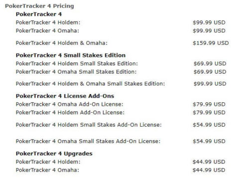 pokertracker pricing