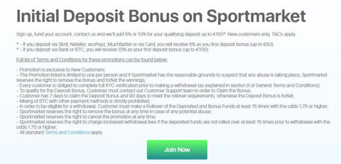 sportmarket deposit bonus