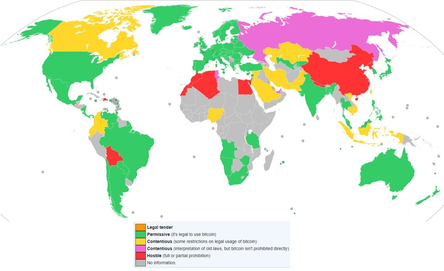 bitcoin legality by country