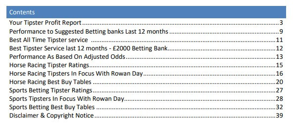 SBC tipster profit report index