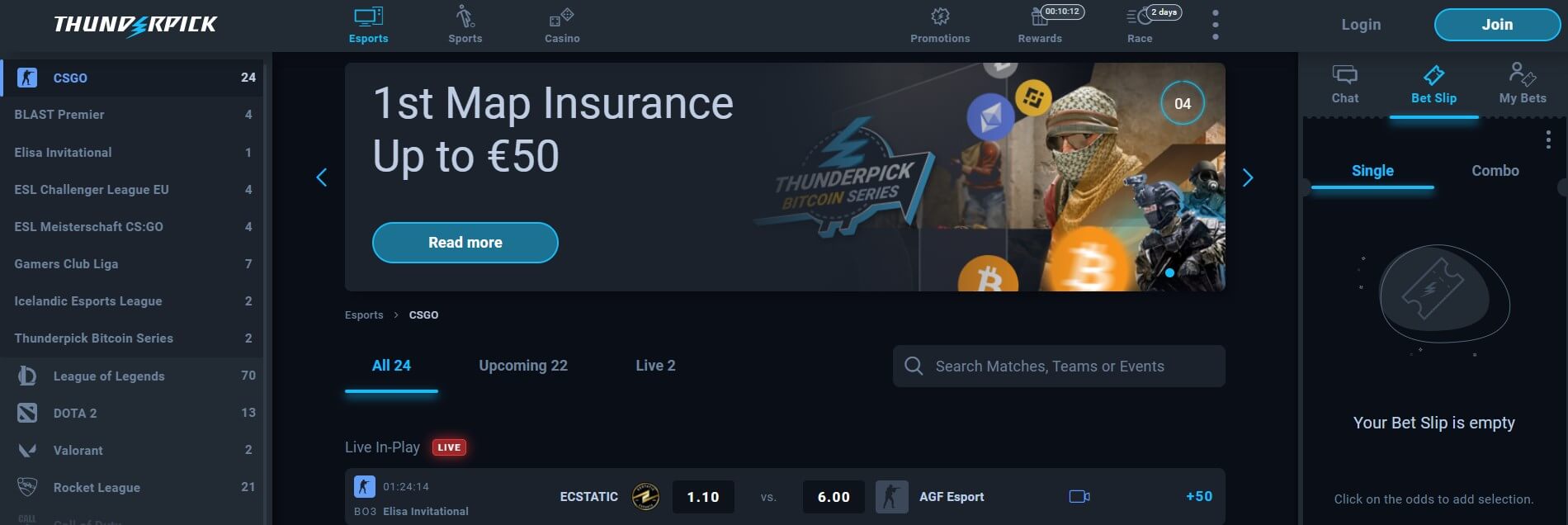 thunderpick esports odds