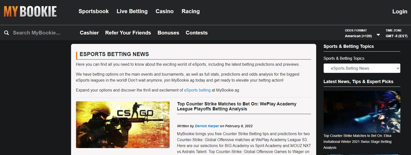 mybookie esports site image