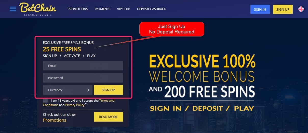 betchain no deposit bonus free spins