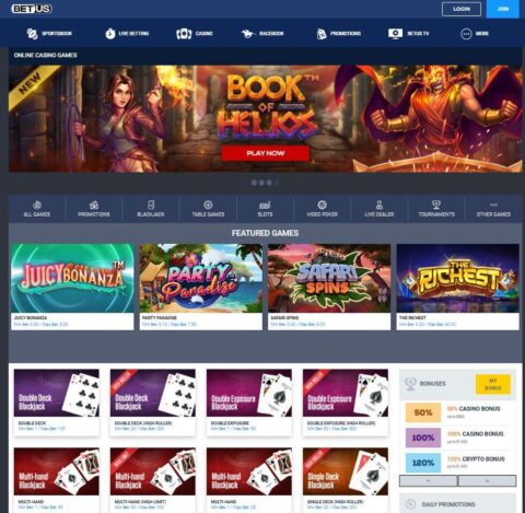 betus casino interface